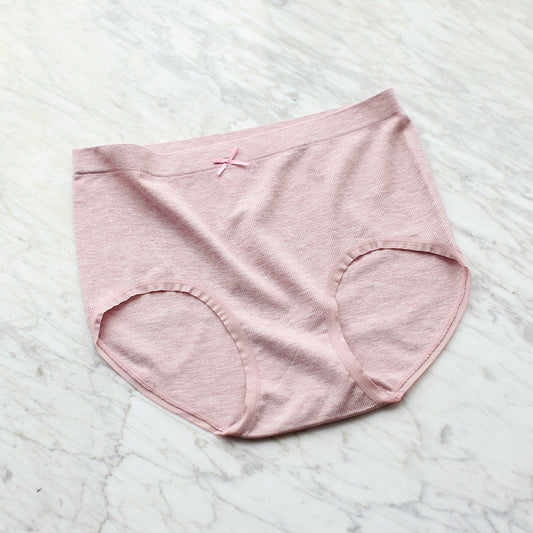 Large version of the large size of the simple mid-waist bow women's triangle panties